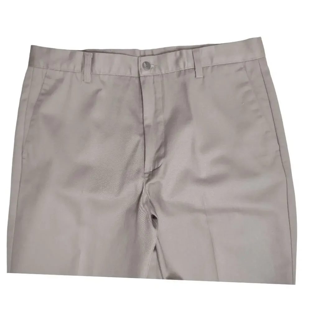 DOCKERS Mens Khaki Classic Fit Pants Size 34 Flat Front Cotton Work Trousers